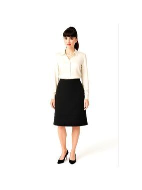 VINTAGE LARRY LEVINE Black Skirt,Knee Length, Size 14